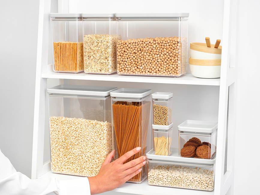 Contenedores de Cocina Tasty+, 1,5 L y 3,5 L, gris claro, Set de 3 piezas