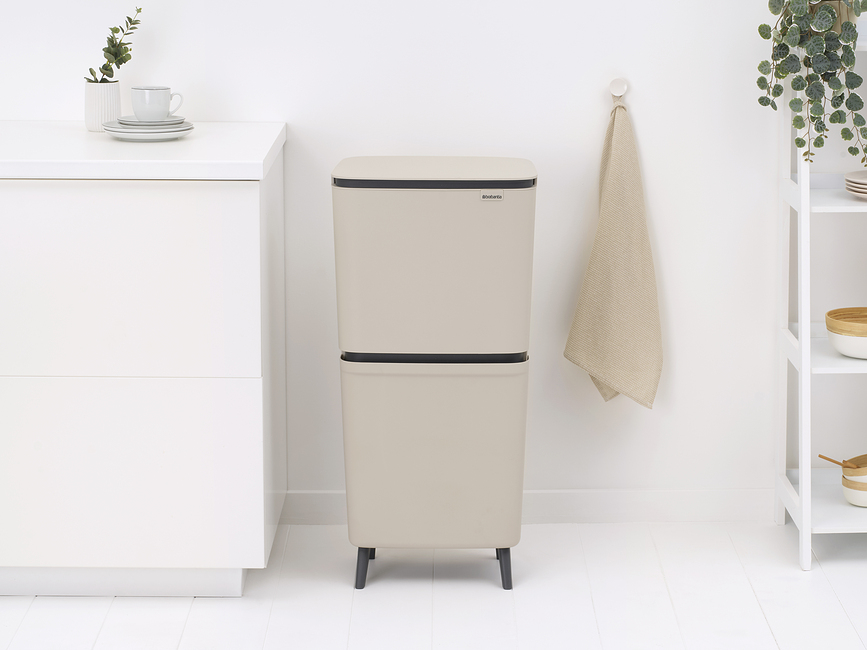 Corbeille de tri des déchets SortUp Hi 20 + 25 l, gris foncé