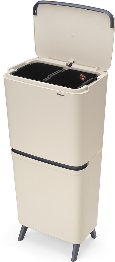 Corbeille de tri des déchets SortUp Hi 25 + 10 + 10 l, gris foncé