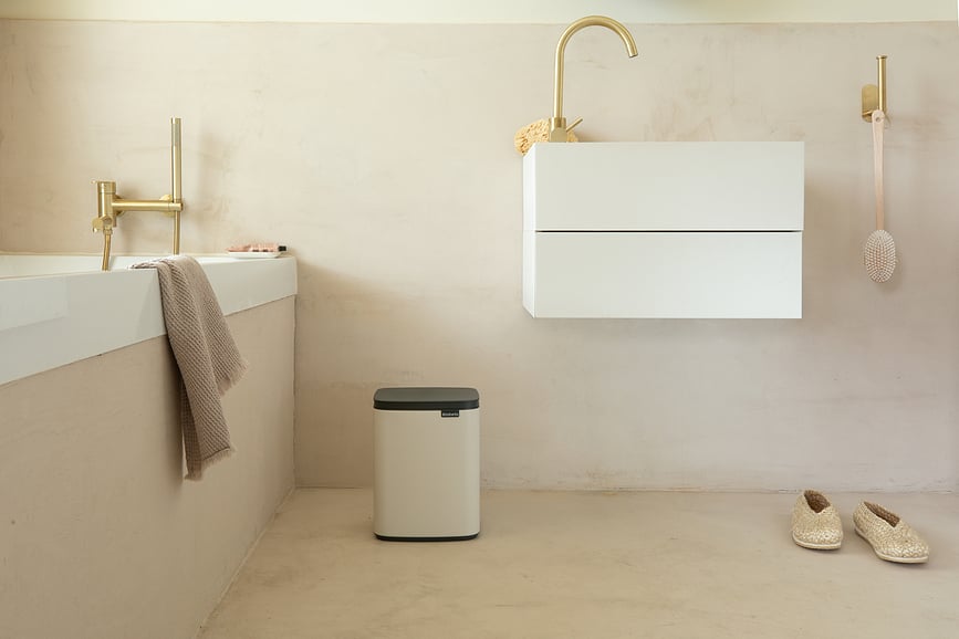 Cubo de Basura de acero Bo, 7 L, brillante