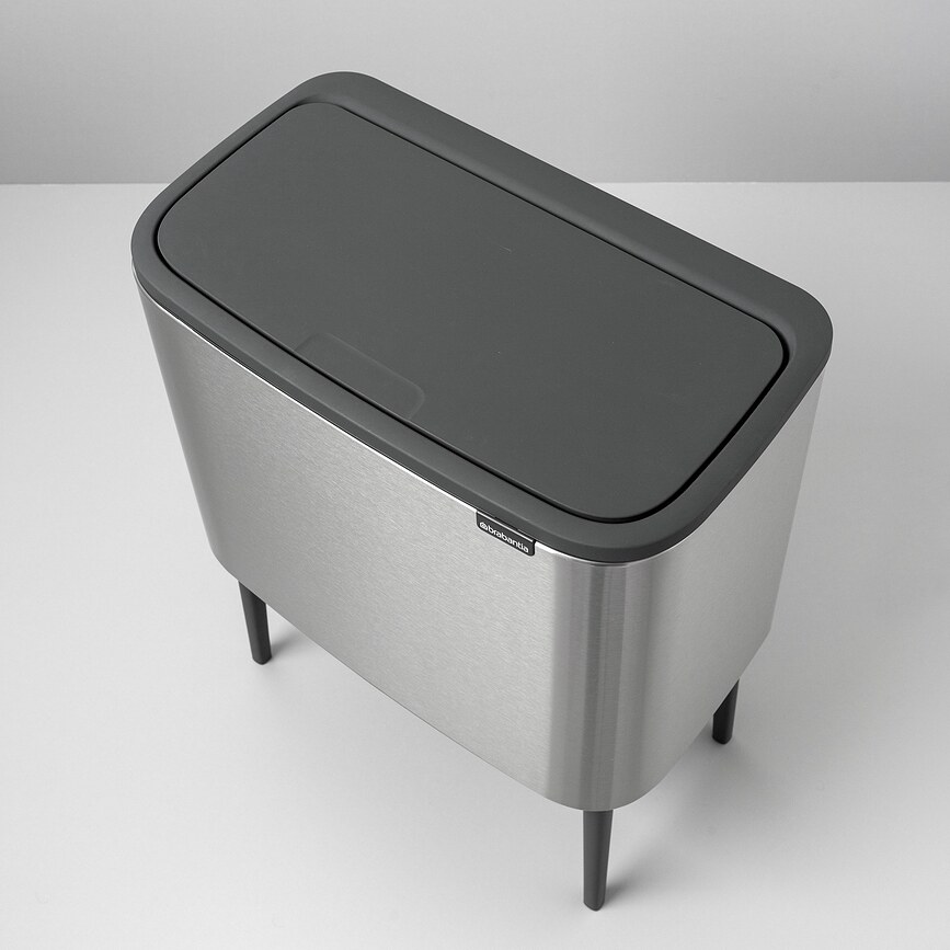 Cubo de Basura Bo Touch Bin, triple compartimento 3 x 11 L, gris hormigón mineral
