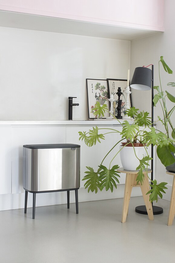 Cubo de Basura Bo Touch Bin, triple compartimento 3 x 11 L, gris hormigón mineral