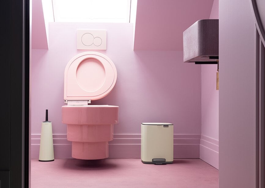 Cubo de Basura con pedal Bo, 7 L, beige