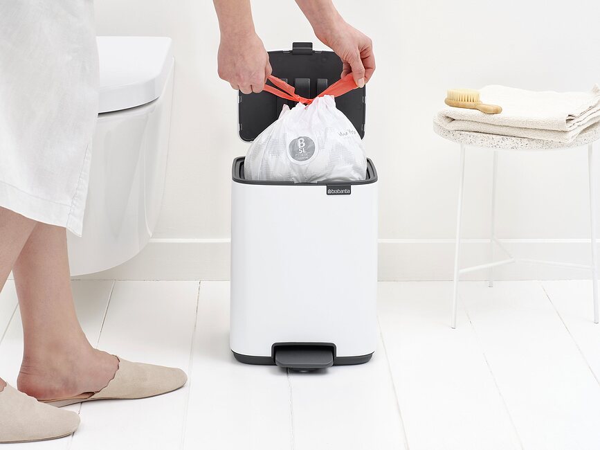 Cubo de Basura con pedal Bo, 7 L, beige