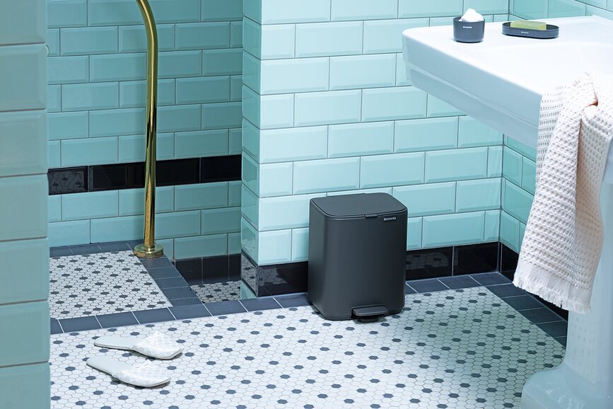 Cubo de Basura con pedal Bo, 7 L, beige