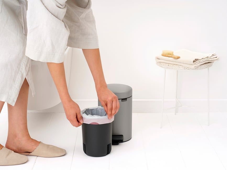 Cubo de basura con pedal NewIcon 3 l, plateado