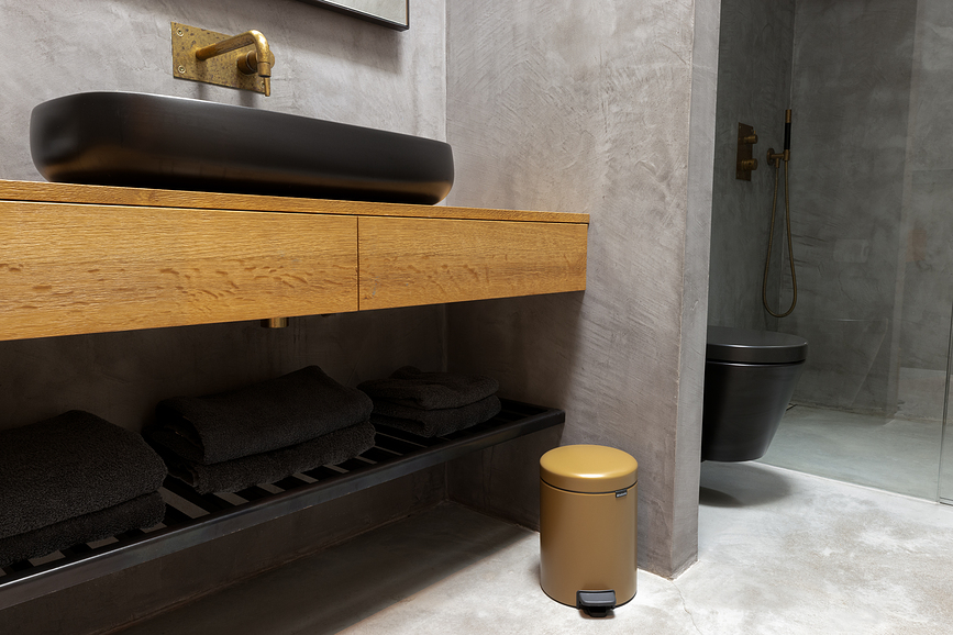 Cubo de basura con pedal NewIcon 5 l, bronce