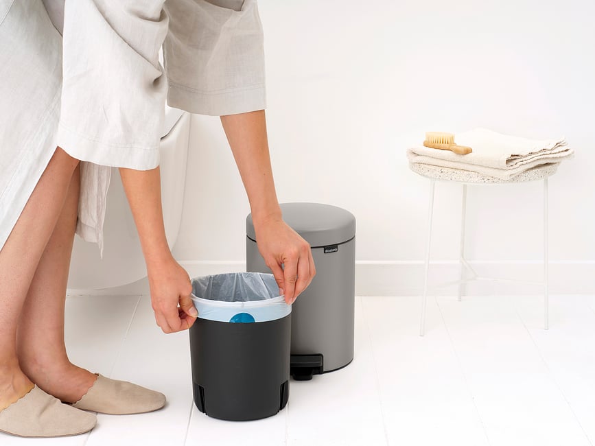 Cubo de basura con pedal NewIcon 5 l, bronce