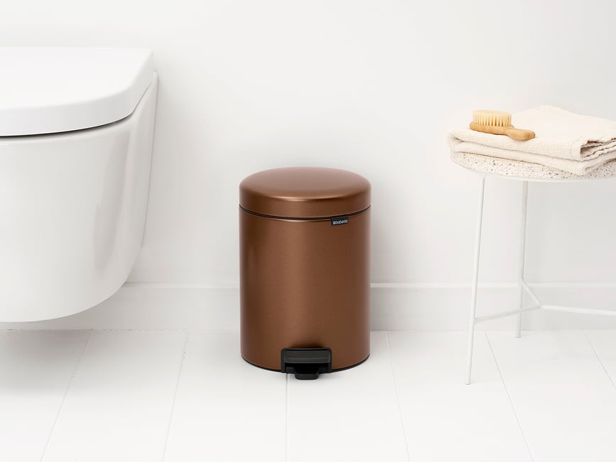 Cubo de basura con pedal NewIcon 5 l, bronce