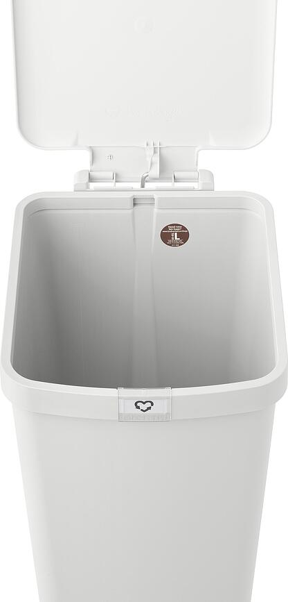 Cubo de basura con pedal StepUp 40 l, beige, reciclado