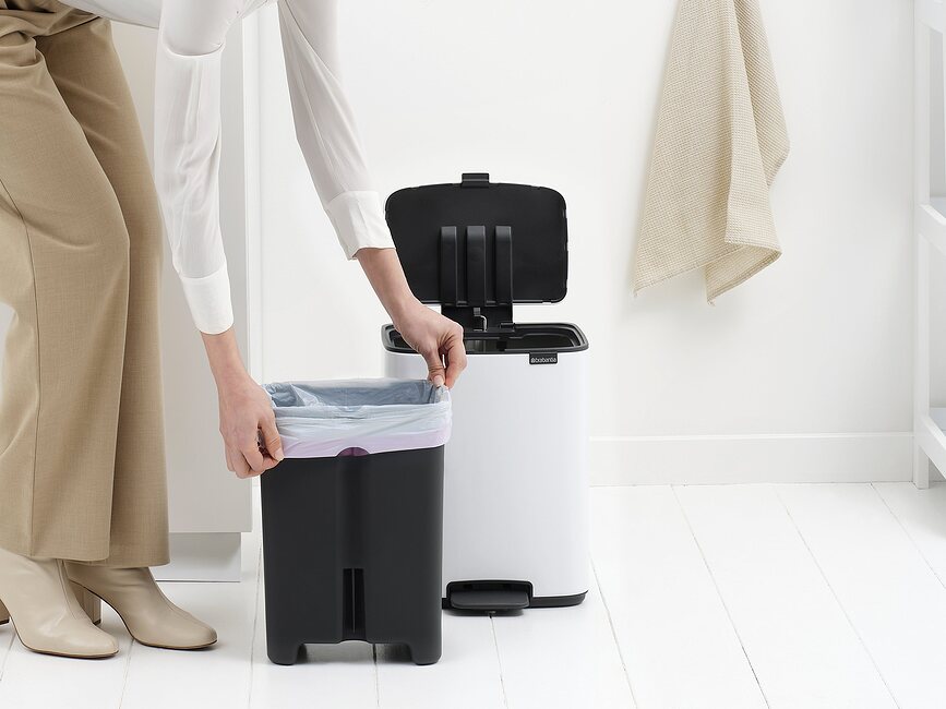 Cubo de Basura con pedal Bo, 12 L, blanco