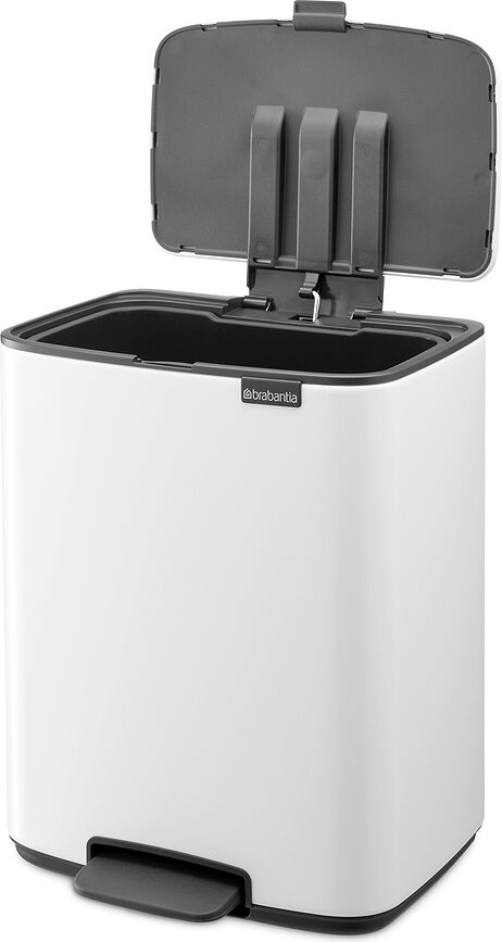 Cubo de Basura con pedal Bo, 12 L, blanco