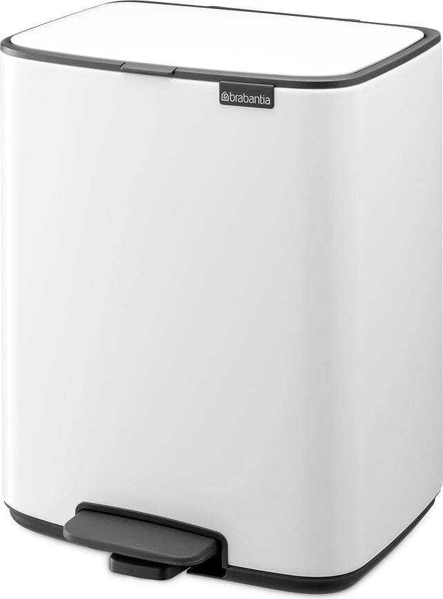 Cubo de Basura con pedal Bo, 12 L, blanco