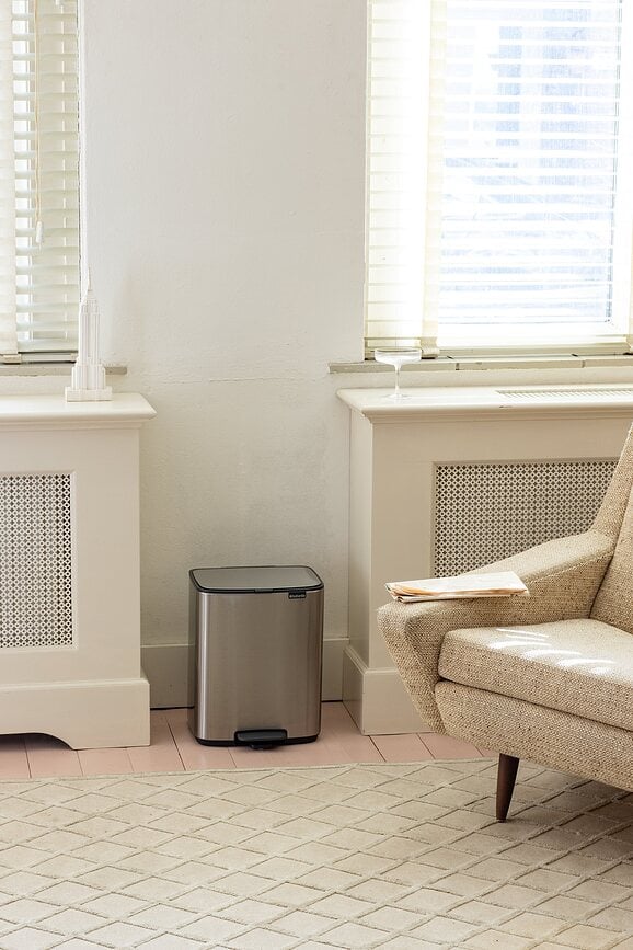 Cubo de Basura con pedal Bo, 12 L, blanco