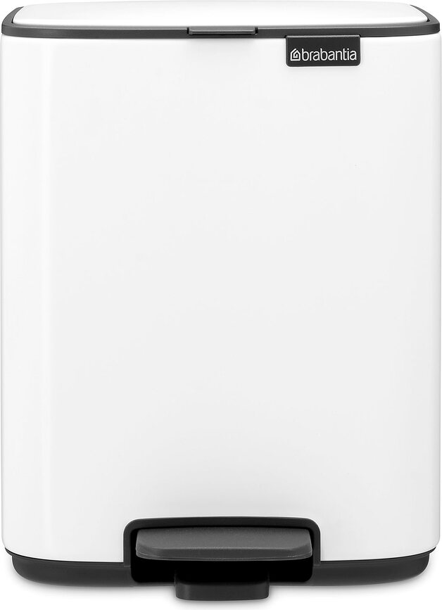 Cubo de basura de pedal Bo, 7 l, blanco