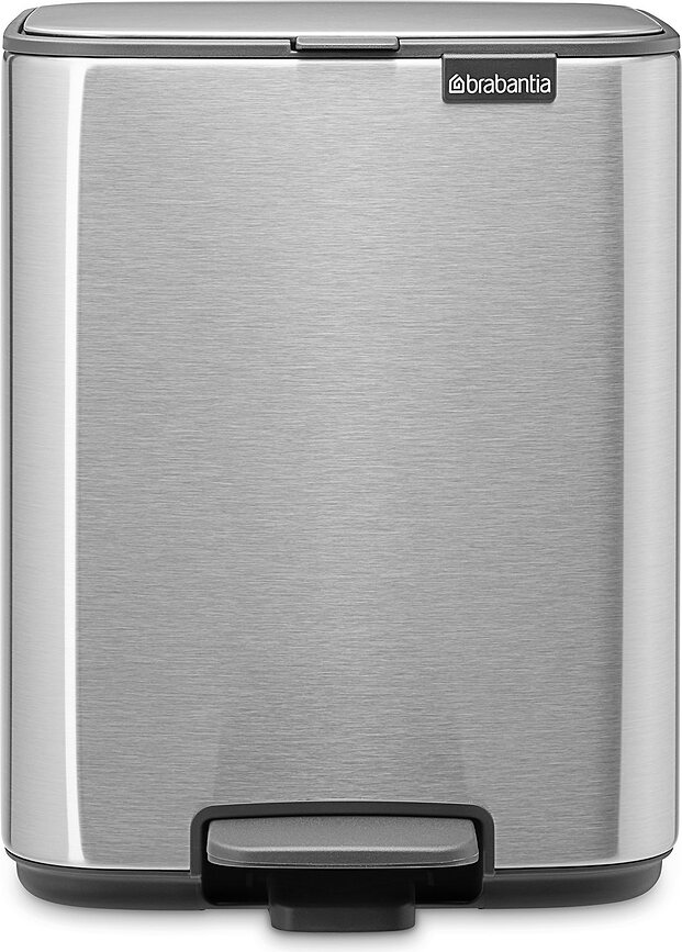 Cubo de basura de pedal Bo, 7 L, de acero mate