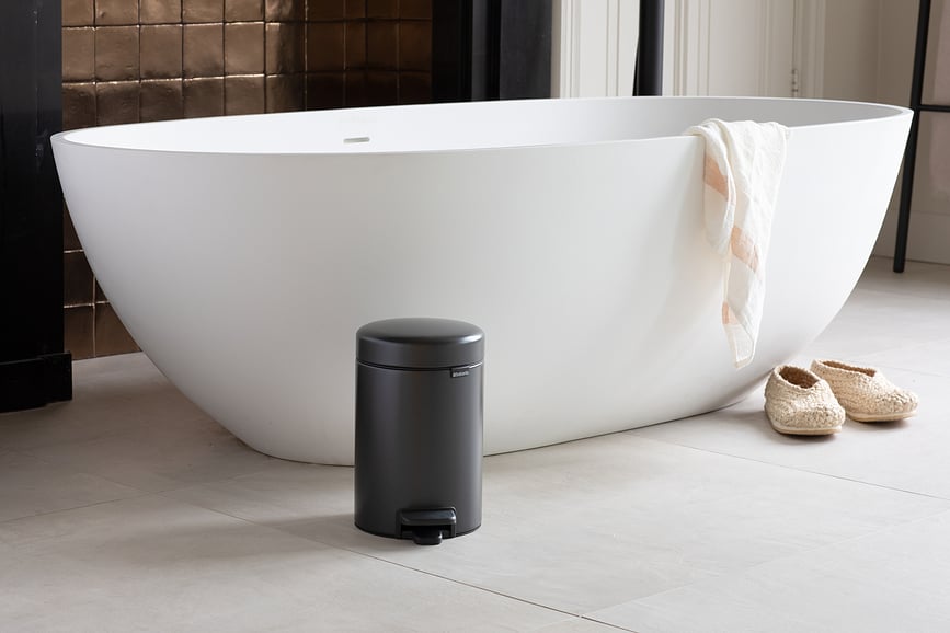 Cubo de Basura a Pedal NewIcon 3 l, negro mate