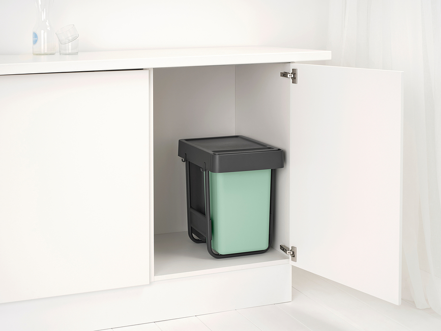 Cubo de Basura Sort & Go doble, 2 x 15 L, para reciclaje en armario