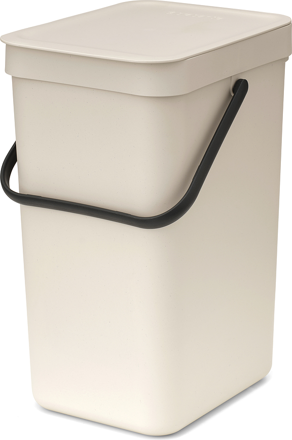 Cubo de basura para reciclaje Sort & Go 12 l, beige