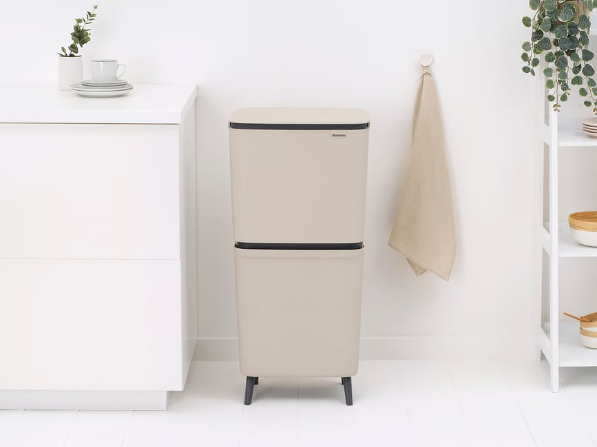 Cubo de basura para reciclaje SortUp Hi 20 + 25 l, gris oscuro