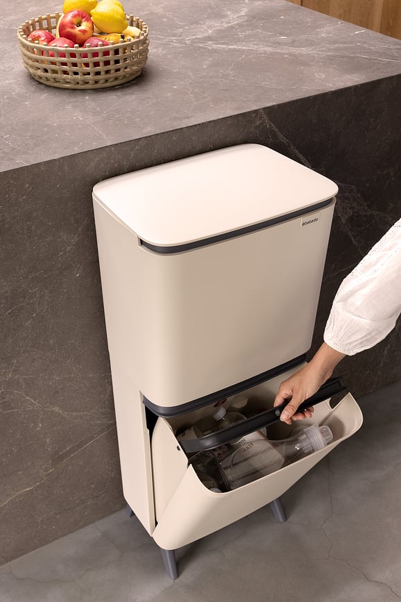 Cubo de basura para reciclaje SortUp Hi 20 + 25 l, gris oscuro