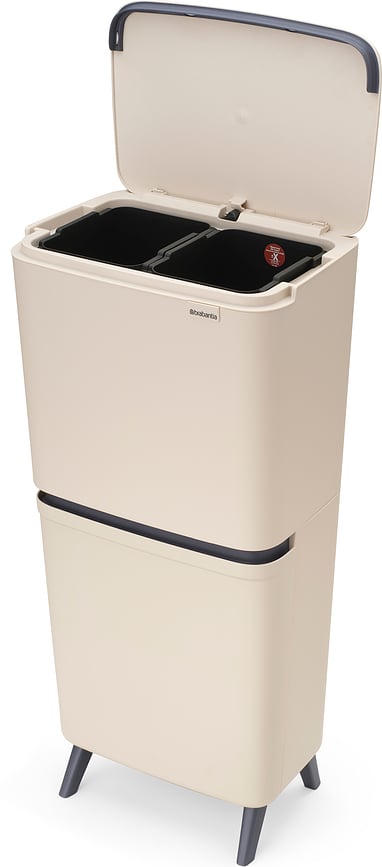 Cubo de basura para reciclaje SortUp Hi 25 + 10 + 10 l, gris oscuro