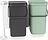 Cubo de reciclaje doble para armario Sort & Go, 2 x 12 L, gris y verde jade