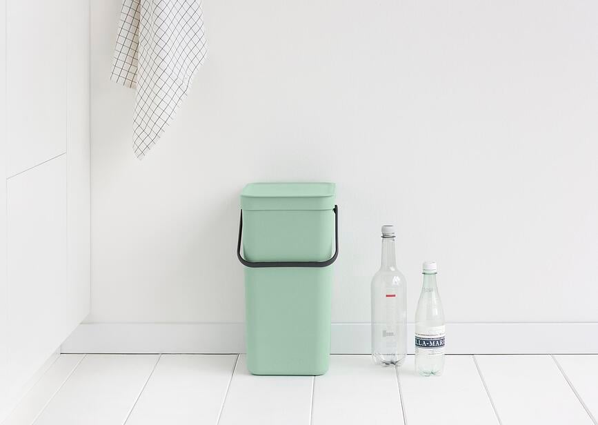 Cubo de Reciclaje Sort & Go, 16 L, color menta