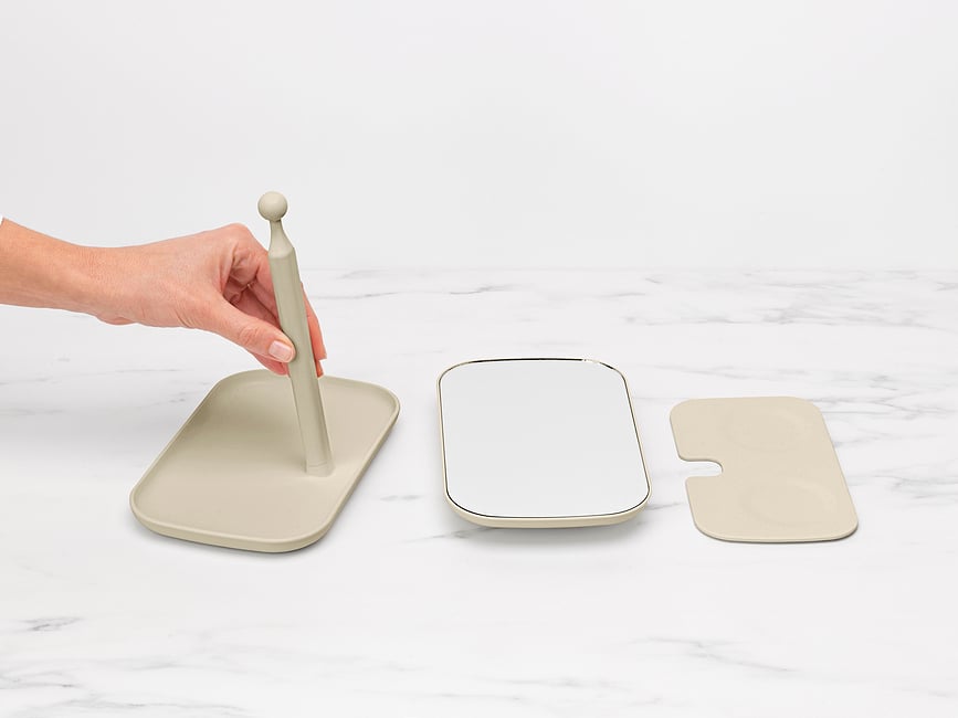 Espejo de Mesa con base ReNew, gris oscuro