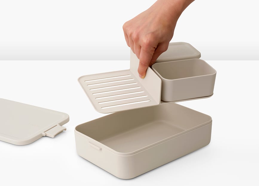 Fiambrera con compartimentos Make & Take, talla L, gris