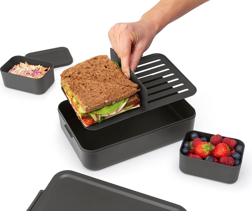 Fiambrera con compartimentos Make & Take, talla L, gris