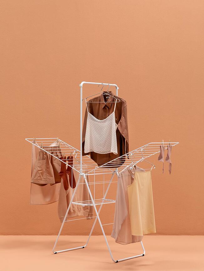 Hangon Απλώστρα Ρούχων με ράγα, 181 εκ., λευκή