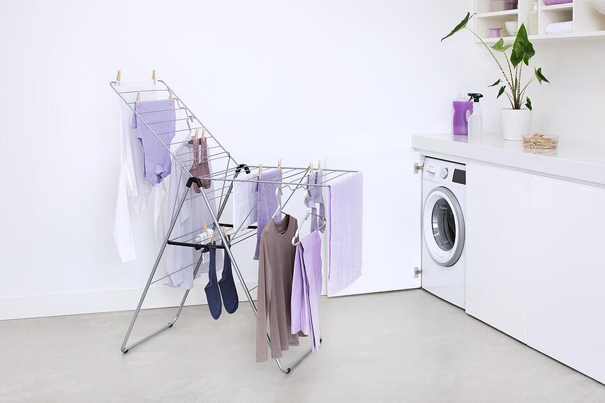 Hangon Séchoir à Linge 127 cm, noir mat