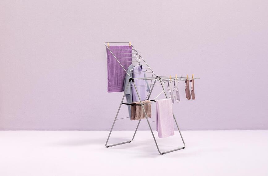 Hangon Séchoir à Linge 127 cm, noir mat