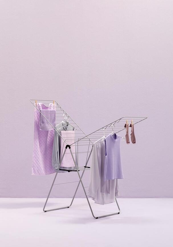 Hangon Séchoir à Linge 181 cm, gris métallisé