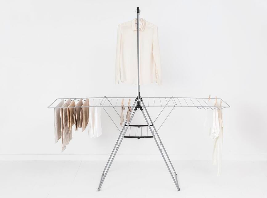 Hangon Séchoir à linge avec barre, 181 cm, noir mat