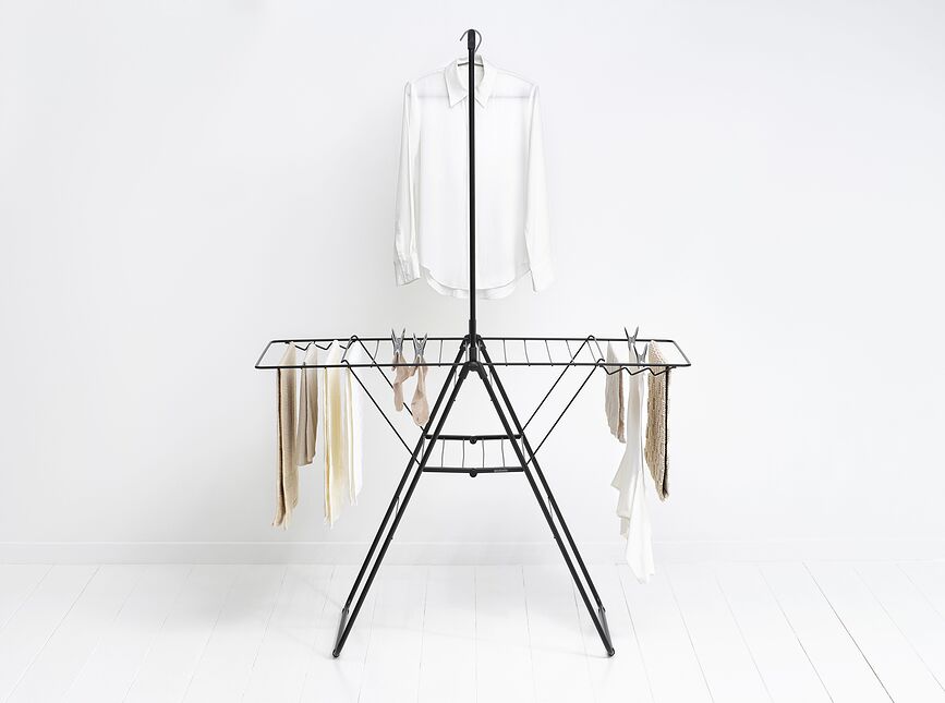 Hangon Σταντ Ρούχων με ράγα, 127 cm, μαύρο ματ