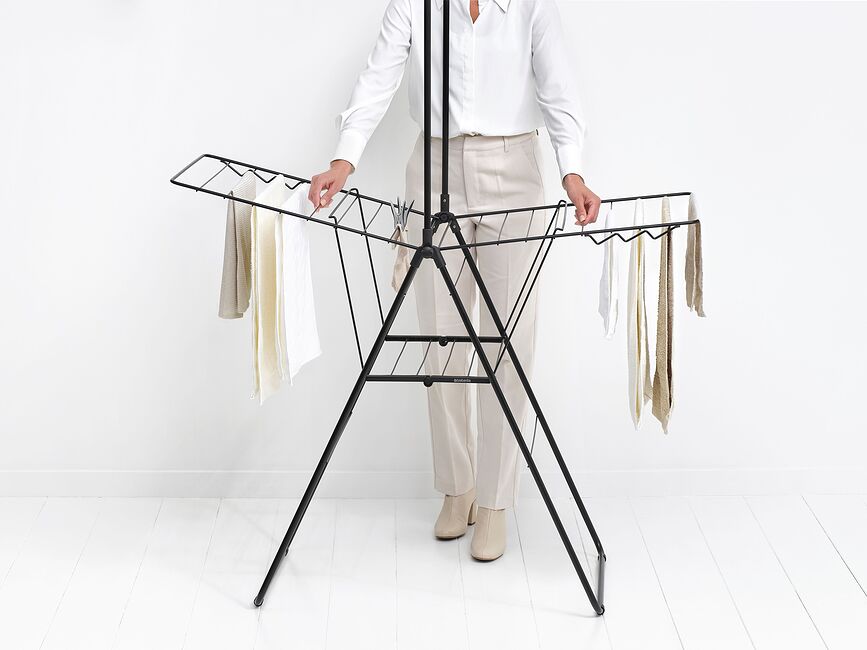 Hangon Sušilo Za Rublje s šipkom 127 cm mat crno