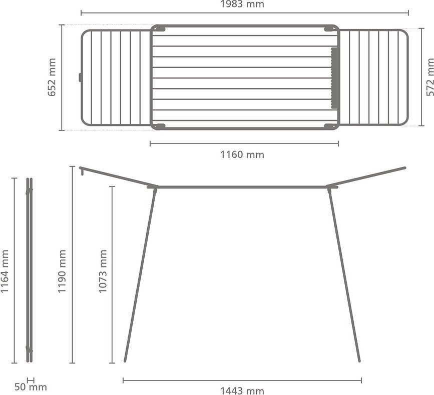 Hangon Too Απλώστρα Ρούχων, 198,3 εκ., λευκή