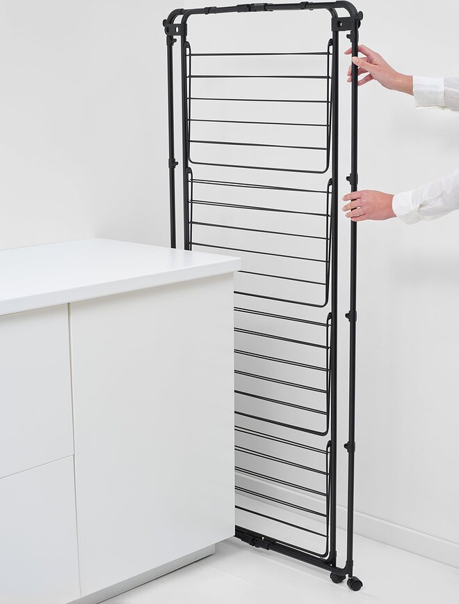 Hangon Tower Απλώστρα Ρούχων τετραώροφη, μαύρη