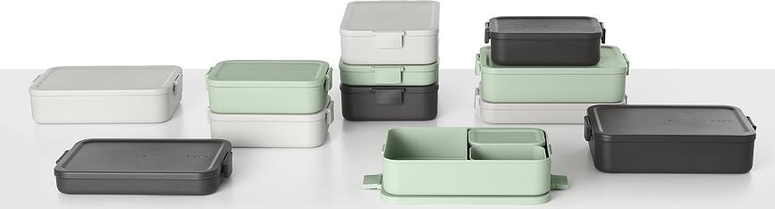 Make & Take Boîte Repas avec compartiments, L, grise