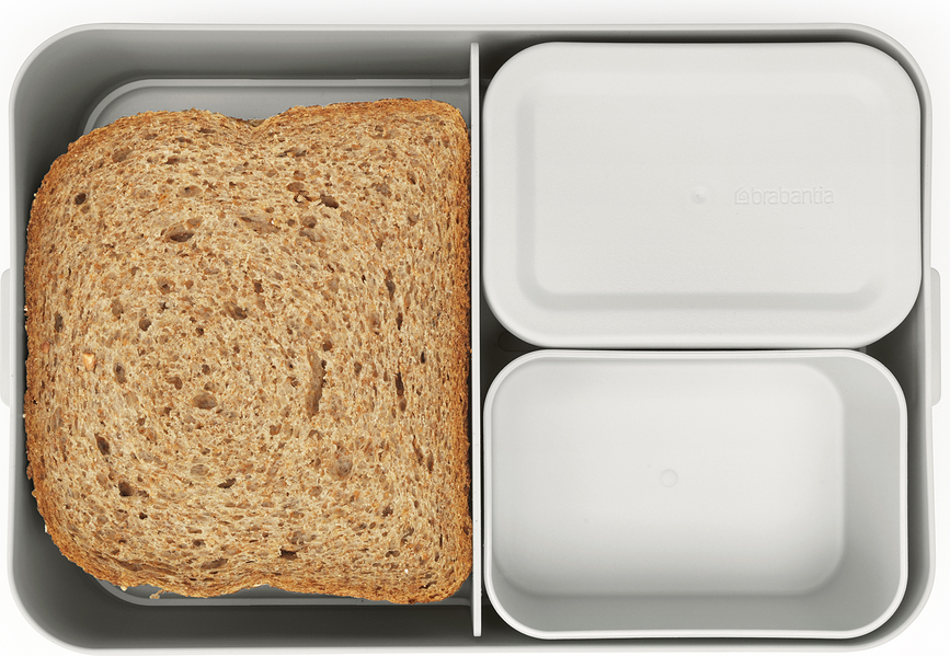 Make & Take Boîte Repas avec compartiments, L, grise