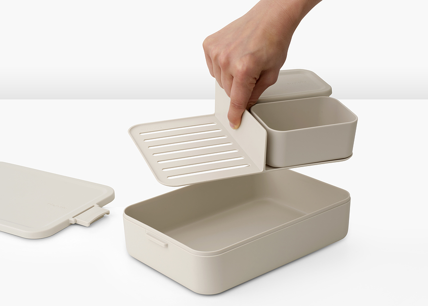 Make & Take Boîte Repas avec compartiments, L, grise