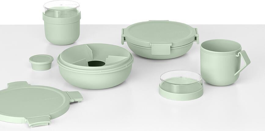 Make & Take Boîte Repas avec compartiments, L, grise