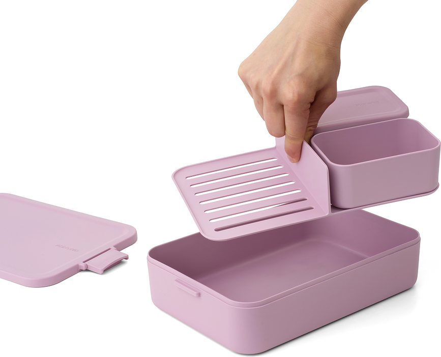 Make & Take Boîte Repas avec compartiments, L, grise