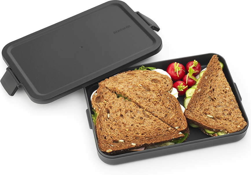 Make & Take Posoda za malico ploska, siva