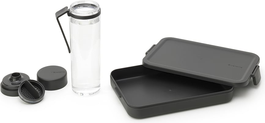 Make & Take Posuda za Ručak s bocom siva Set od 2 dijela