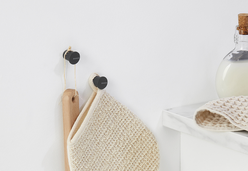 MindSet Crochets pour serviette, gris foncé, Lot de 2