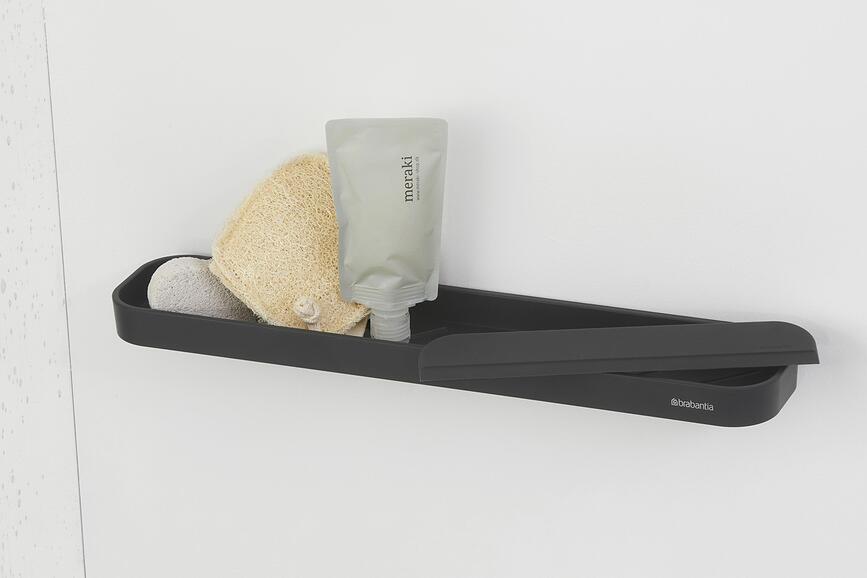 MindSet Étagère de Douche avec raclette, gris foncé