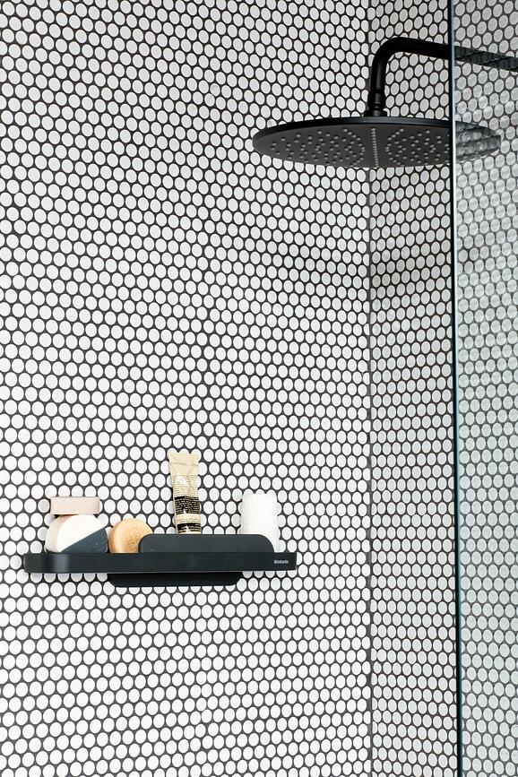 MindSet Étagère de Douche avec raclette, gris foncé